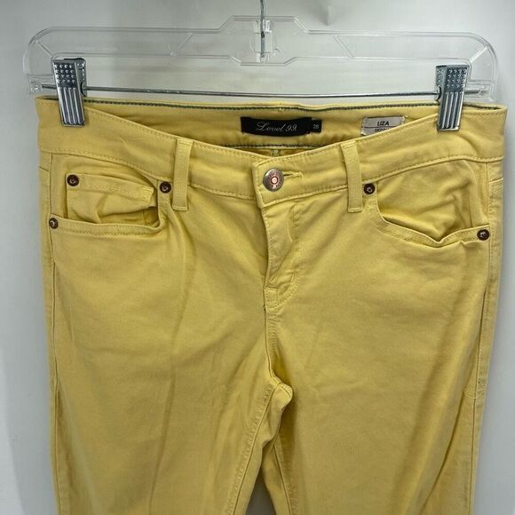 Level 99 Women's Liza Skinny Jeans Pants Mid Rise Casual Pockets Yellow Size 28 - Picture 11 of 11